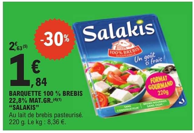 BARQUETTE 100 % BREBIS 22,8% MAT.GR. “SALAKIS”