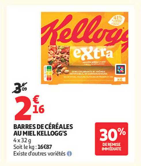 BARRES DE CÉRÉALES AU MIEL KELLOGG'S