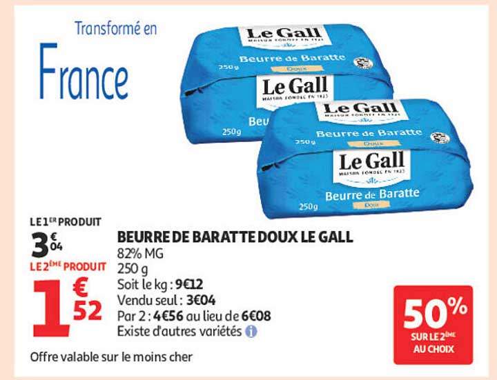 BEURRE DE BARATTE DOUX LE GALL