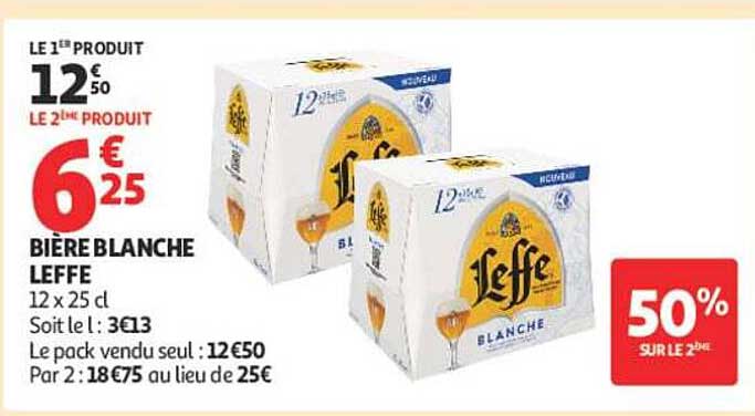 BIÈRE BLANCHE LEFFE 12 x 25 cl