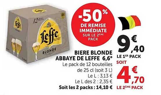 BIERE BLONDE ABBAYE DE LEFFE 6,6°