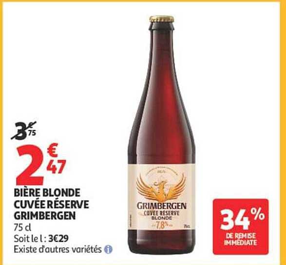 BIÈRE BLONDE CUVÉE RÉSERVE GRIMBERGEN