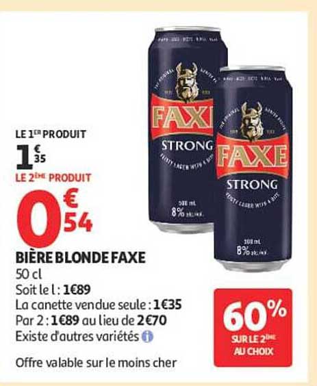 BIERE BLONDE FAXE 50 cl