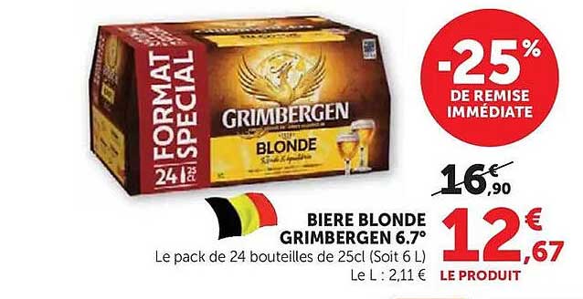 BIERE BLONDE GRIMBERGEN 6,7°