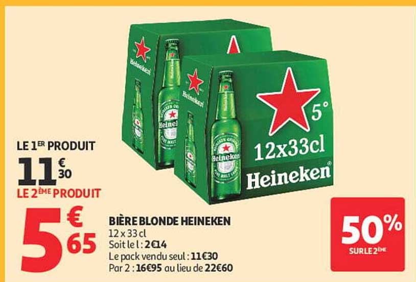 BIÈRE BLONDE HEINEKEN 12 x 33 cl