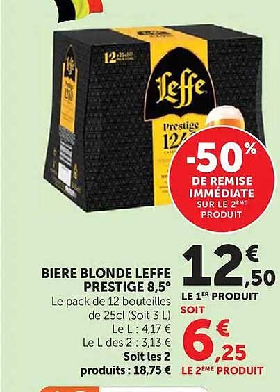 BIERE BLONDE LEFFE PRESTIGE 8,5°