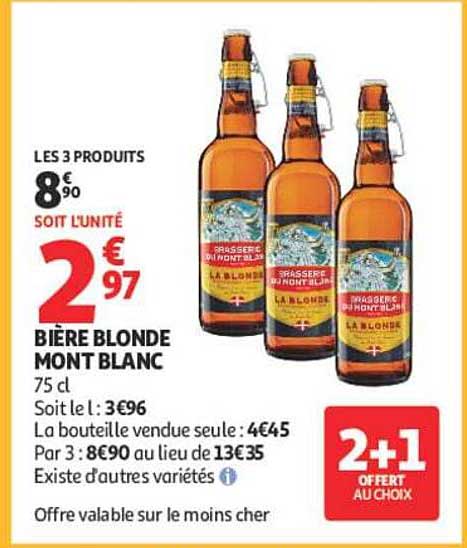Bière blonde Mont Blanc 75 cl