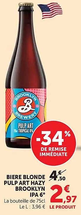 BIERE BLONDE PULP ART HAZY BROOKLYN IPA 6°