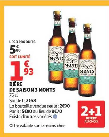 BIÈRE DE SAISON 3 MONTS 75 cl