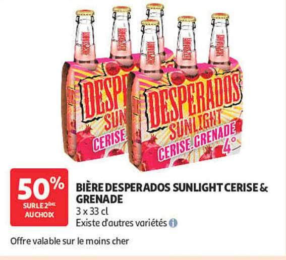 BIÈRE DESPERADOS SUNLIGHT CERISE & GRENADE