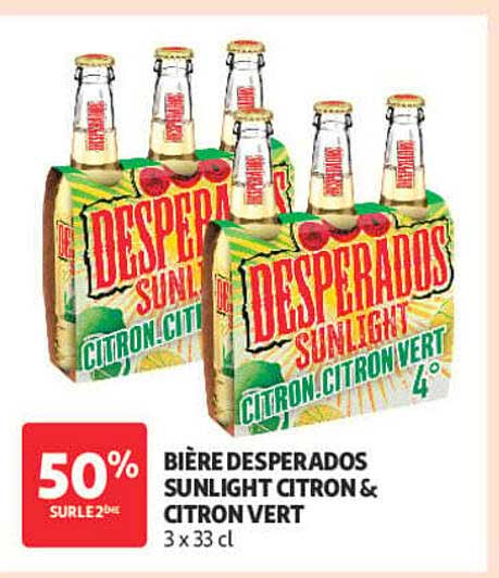 BIÈRE DESPERADOS SUNLIGHT CITRON & CITRON VERT