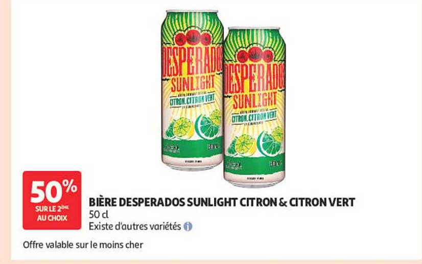 BIÈRE DESPERADOS SUNLIGHT CITRON & CITRON VERT