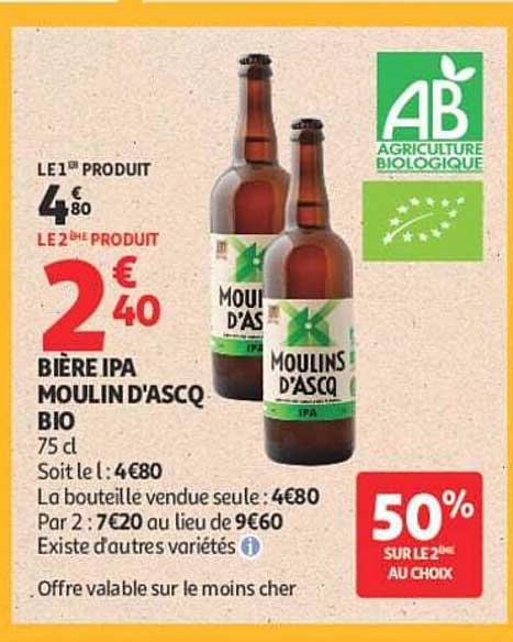 BIÈRE IPA MOULIN D'ASCQ BIO