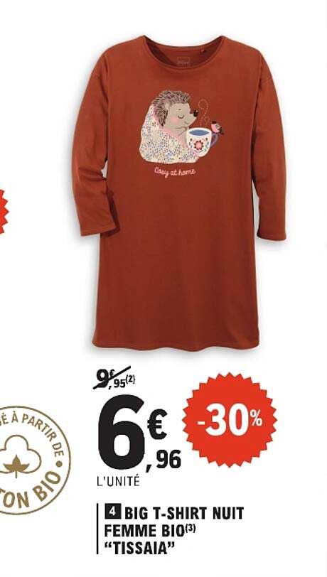 BIG T-SHIRT NUIT FEMME BIO “TISSAIA”