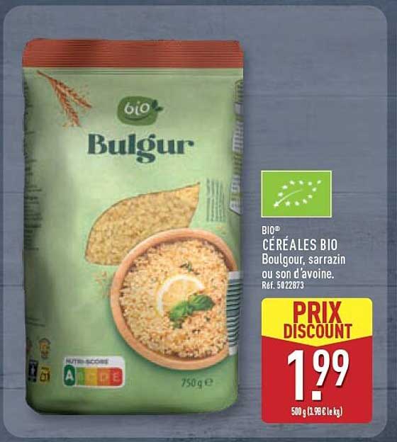 BIO CÉRÉALES BIO Boulgour, sarrasin ou son d’avoine. Réf. 5022873