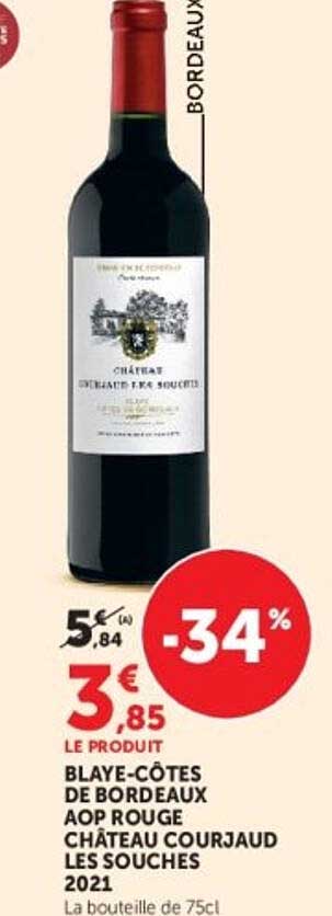 BLAYE-CÔTES DE BORDEAUX AOP ROUGE CHÂTEAU COURJAUD LES SOUCHES 2021