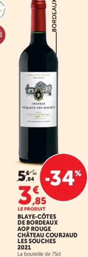 BLAYE-CÔTES DE BORDEAUX AOP ROUGE CHÂTEAU COURJAUD LES SOUCHES 2021