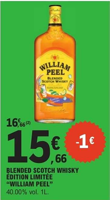 BLENDED SCOTCH WHISKY EDITION LIMITEE “WILLIAM PEEL” 40.00% vol. 1L.
