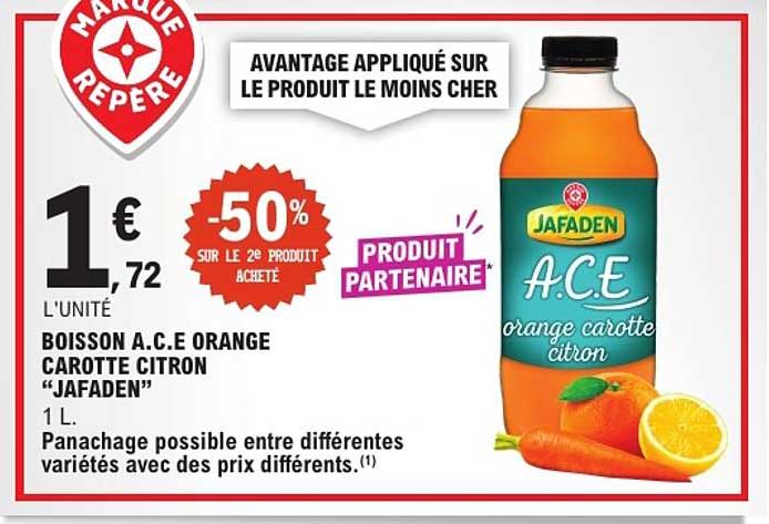 BOISSON A.C.E ORANGE CAROTTE CITRON “JAFADEN”