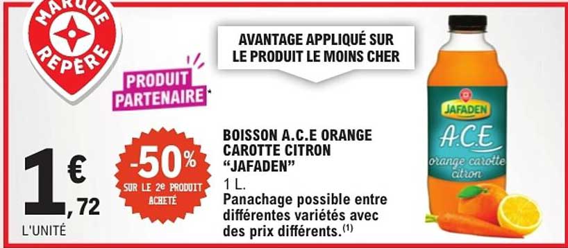 BOISSON A.C.E ORANGE CAROTTE CITRON “JAFADEN”