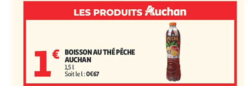 BOISSON AU THÉ PÊCHE AUCHAN
