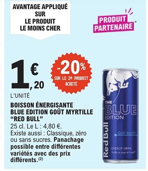 BOISSON ÉNERGISANTE BLUE EDITION GOÛT MYRTILLE "RED BULL"