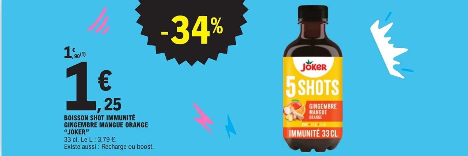 BOISSON SHOT IMMUNITÉ GINGEMBRE MANGUE ORANGE “JOKER”