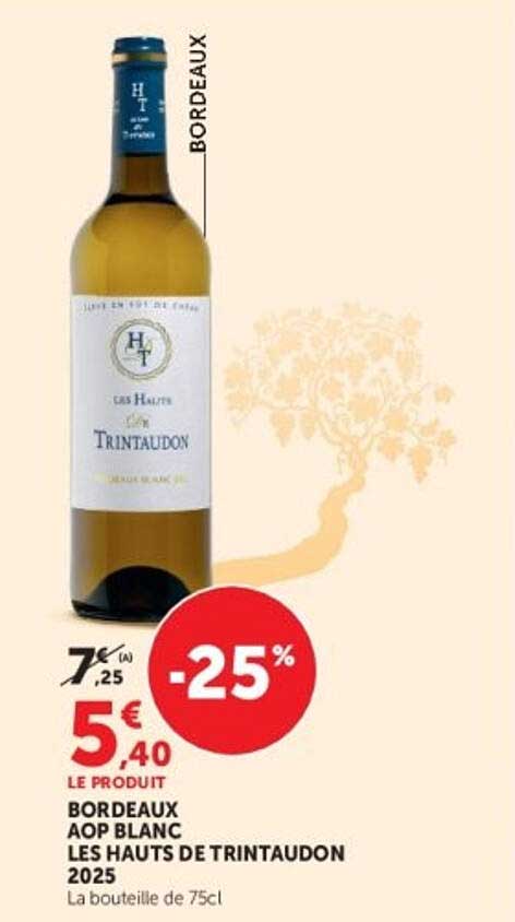 Bordeaux AOP Blanc Les Hauts de Trintaudon 2025