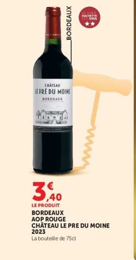 BORDEAUX AOP ROUGE CHÂTEAU LE PRÉ DU MOINE 2023