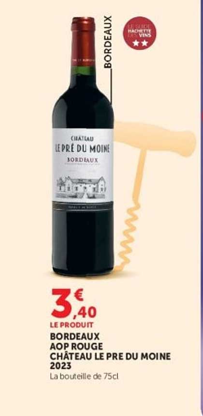 BORDEAUX AOP ROUGE CHÂTEAU LE PRÉ DU MOINE 2023