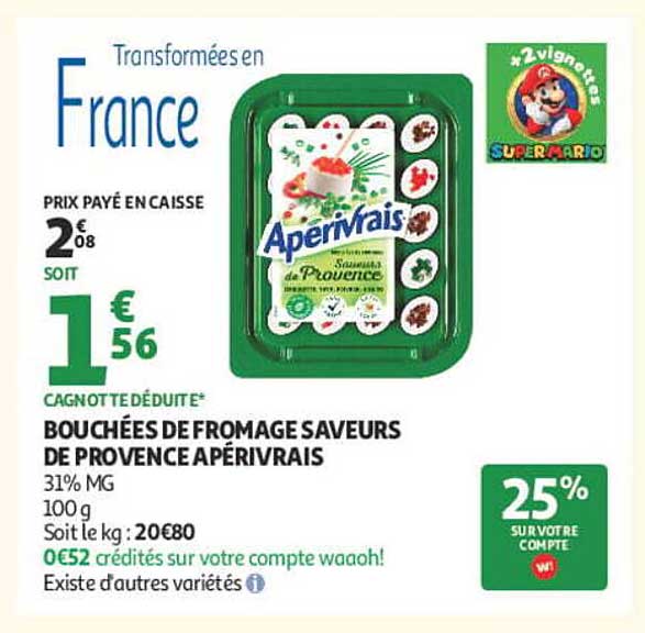 Bouchées de fromage saveurs de Provence Apérivrais