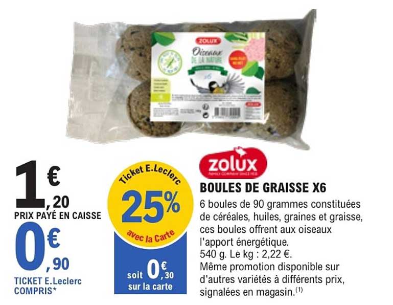 BOULES DE GRAISSE X6