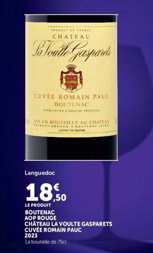 BOUTENAC AOP ROUGE CHÂTEAU LA VOULTE GASPARETS CUVÉE ROMAIN PAUC 2023