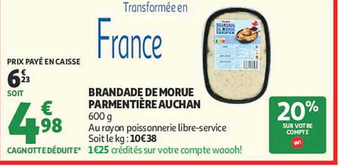 BRANDADE DE MORUE PARMENTIÈRE AUCHAN