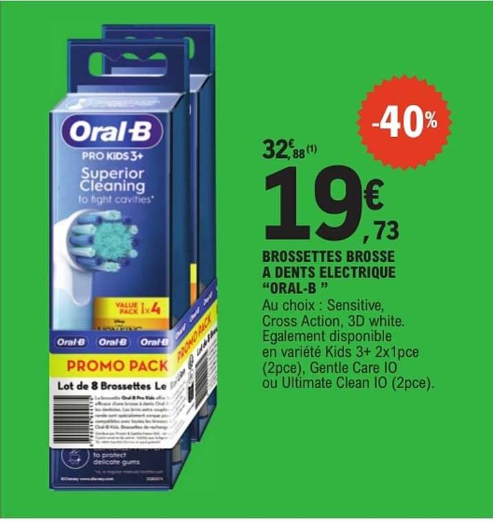 BROSSETTES BROSSE A DENTS ELECTRIQUE "ORAL-B"