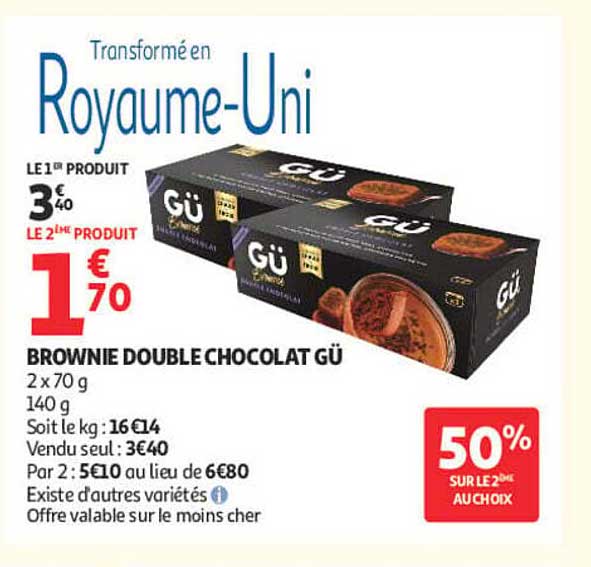 BROWNIE DOUBLE CHOCOLAT GÜ
