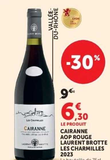 CAIRANNE AOP ROUGE LAURENT BROTTE LES CHARMILLES 2023
