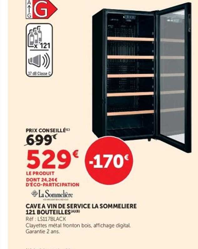 CAVE A VIN DE SERVICE LA SOMMELIERE 121 BOUTEILLES