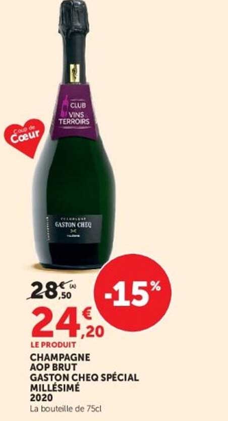 CHAMPAGNE AOP BRUT GASTON CHEQ SPÉCIAL MILLÉSIMÉ 2020