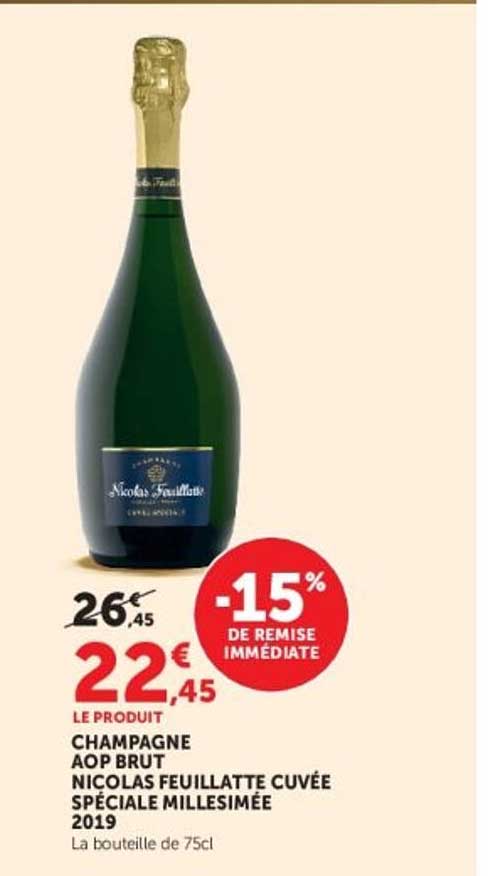 CHAMPAGNE AOP BRUT NICOLAS FEUILLATTE CUVÉE SPÉCIALE MILLÉSIMÉE 2019