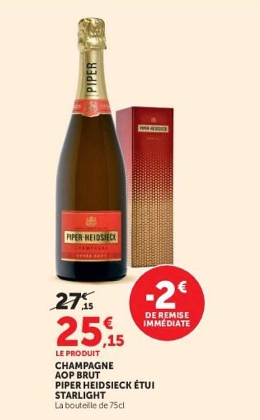 CHAMPAGNE AOP BRUT PIPER HEIDSIECK ÉTUI STARLIGHT