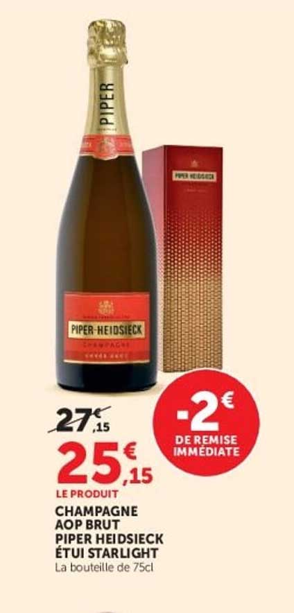 CHAMPAGNE AOP BRUT PIPER HEIDSIECK ÉTUI STARLIGHT