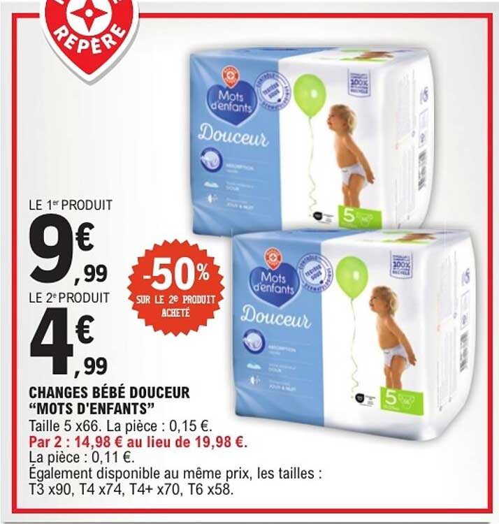CHANGES BÉBÉ DOUCEUR “MOTS D'ENFANTS”