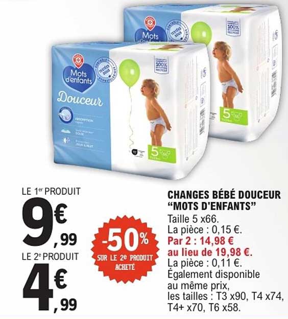 CHANGES BÉBÉ DOUCEUR “MOTS D'ENFANTS”