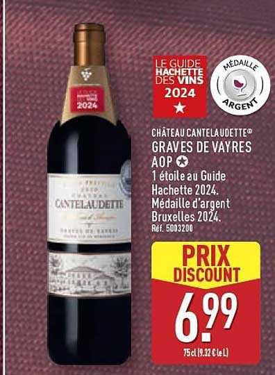CHÂTEAU CANTELAUDETTE GRAVES DE VAYRES AOP