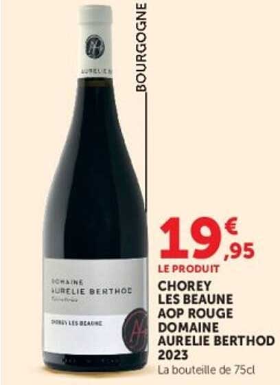 CHOREY LES BEAUNE AOP ROUGE DOMAINE AURELIE BERTHOD 2023