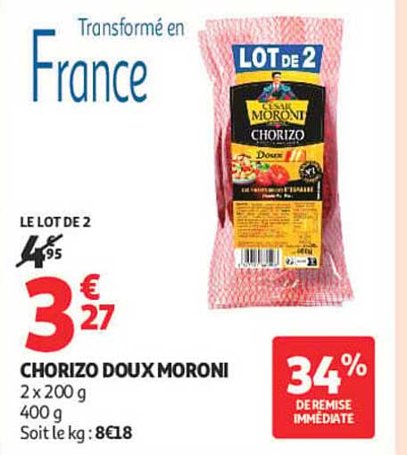 CHORIZO DOUX MORONI