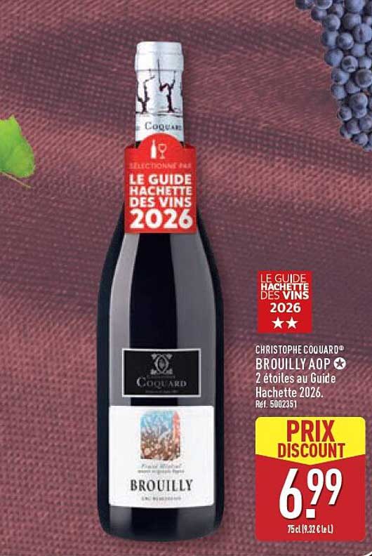 CHRISTOPHE COQUARD® BROUILLY AOP 2 étoiles au Guide Hachette 2026.