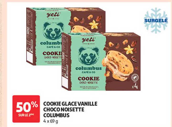 COOKIE GLACE VANILLE CHOCO NOISETTE COLUMBUS