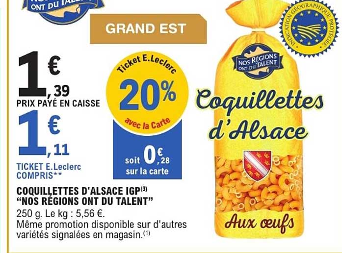Coquillette d'Alsace IGP "Nos Régions ont du Talent"
